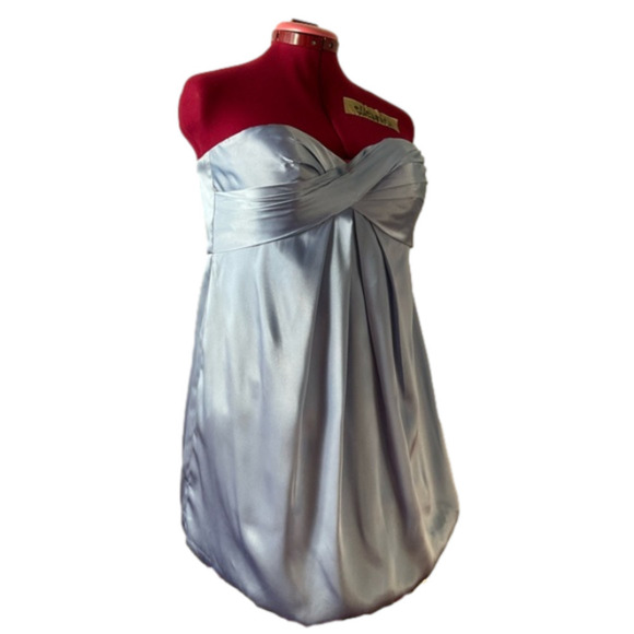Bari Jay - Blue Satin Bubble  Cocktail Dress - Wedding Guest Dress!! - S… - Picture 2 of 5